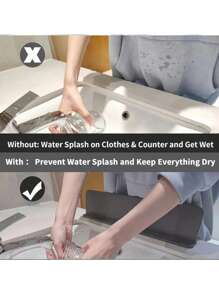 1 pieza Protector salpicaduras clásico de silicona con ventosas, barrera impermeable para fregaderos de cocina y laboratorio, cubas para lavar platos y verduras, disponible en varios colores, fácil de instalar, evita derrames de agua y protege mostradores, perfecto para uso doméstico y profesional, protección de mostrador | Diseño clásico | Flexible