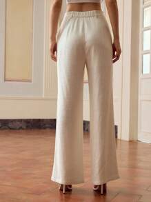 ZEYLAH WOMEN'S LINEN SOLID WIDE LEG PANTS