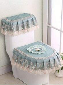 SHEIN 爱新马桶盖防尘罩布艺三件套马桶盖防尘马桶套