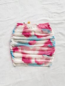 Soleia 全新设计针织网眼金属装饰低腰褶边迷你裙 - 彩色 - 查看 2