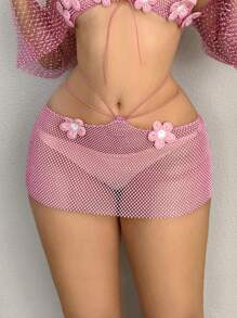 EgrlEra Women's Rhinestone Embellished Skirt, Suitable For Beach Party, Music Festival