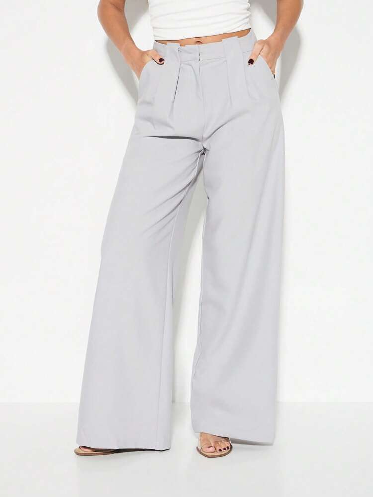 KIZN Pleated Wide Leg High Waist Dress Pants
