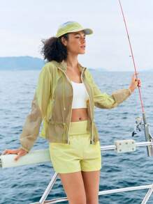 In My Nature 女士休闲户外运动抽绳连帽基本款夹克户外徒步夹克女士拼色休闲夹克，女士跑步夹克女士风衣防晒夹克夹克轻便外套跑步夹克浅黄色和棕色夹克，运动服夹克，拼色，撞色夹克，防晒夹克，秋季户外徒步夹克，透气夹克，拉链夹克