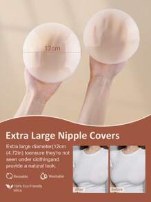 SHEIN 12cm Plus Size Solid Breast Petals, Suitable For Everyday Wear