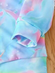 Sweatshirt Berkerudung dengan Resleting Bergambar Unicorn untuk Anak Perempuan Remaja, Cocok untuk Musim Gugur/Dingin, Kembali ke Sekolah Musim Gugur - MultiWarna - View 4