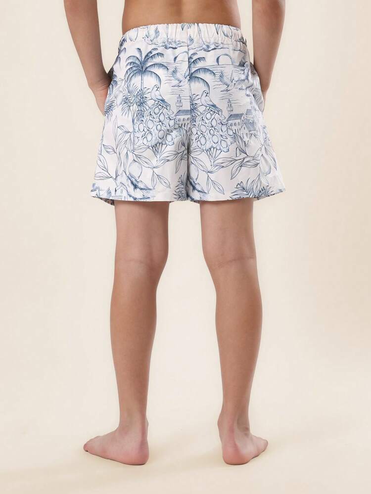 Tropical Print Tween Boys Shorts