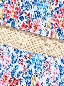 Young Girls Floral Print Bikini, Family Matching Outfits Mommy And Me (4 Pieces Sold Separately) - Blue - View 6