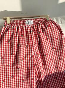 Comfortcana 红色贴布梭织女式字母贴花阔腿裤 - 紅色 - 查看 8