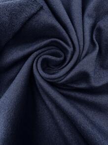 SHEIN LUNE Women's Casual Elastic Waist Split Hem Cropped Leggings, Suitable For Fitness, Yoga, Running - Navy Blue - View 7