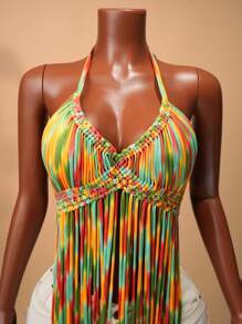 BamGleam Áo yếm hở lưng hở lưng gợi cảm Ombre mùa hè cho nữ - Nhiều màu - Xem 5