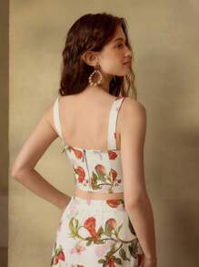 MOTF PREMIUM VESTIDO CAMISERO CON CIERRE Y ESTAMPADO FLORAL