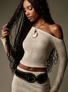 MISSGUIDED 铆钉双扣宽腰带秋季节日西部波西米亚风腰带配饰 - 黑色 - 查看 2