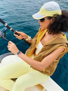 In My Nature Gilet pour femme de couleur unie, pour le casual et les activités extérieures