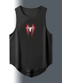 Manfinity Sport Corelite Men Spider Print Vest And Shorts Sports Set