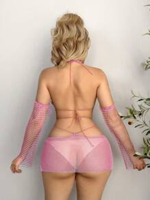 EgrlEra Women's Rhinestone Embellished Skirt, Suitable For Beach Party, Music Festival