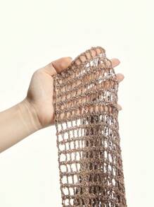 ROMWE Grunge Punk 女式 Y2K 复古做旧超大不对称领口镂空针织上衣针织套头衫秋冬