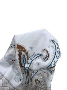 Chiquease 女式优雅复古花卉印花无袖系带长裙 - 彩色 - 查看 9