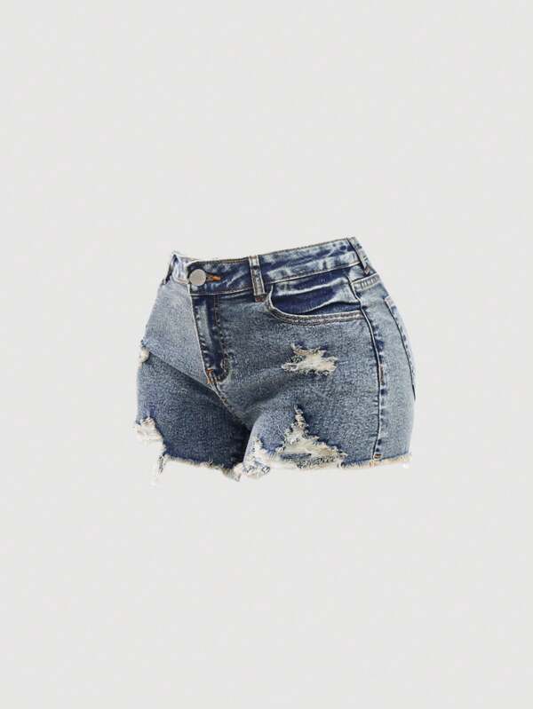Girlism Shorts vaqueros mini de cintura baja, bolsillo sesgado y rotos para adolescentes, estilo vintage retro lavado de primavera y verano; Shorts de estilo bohemio de verano para playa, vacaciones; Conjuntos casuales para conciertos, festivales; Conjuntos para brunch, iglesia, graduación en verano; Ropa urbana; Conjuntos para fiestas de vuelta al cole