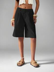 MISSGUIDED 百慕大裤裙高腰定制休闲短裤阔腿夏季中长度假休闲裤款式