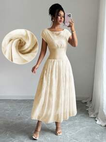 Modelyn Vestido de verano minimalista francés sin mangas de mujer, de punto con recortes y parches