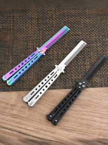 蝴蝶折叠梳训练工具户外比赛玩具便携式耐用设计速度挑战游戏技能练习装备露营背包必备防滑手柄紧凑型旅行配件成人青少年派对活动