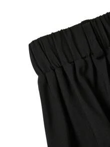 EMERY ROSE Casual Everyday Sunburst Button Decor Women's Skirt - Black - View 4