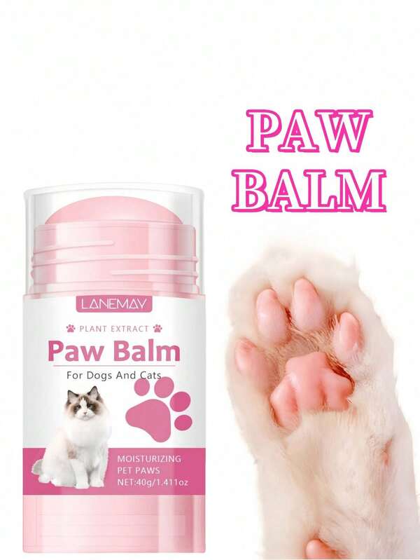 2.95in Net Content 40g Pet Paw Care Stick Foot Moisturizing Care, Rich In Honey, Coconut Oil And Vitamin E,Shea Butter To Prevent Dryness And Cracking. Suitable For Cats And Dogs, Suitable For A Variety Of Pets (New And Old Models Are Shipped Randomly)
