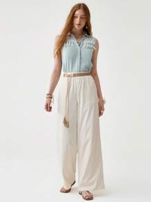Florisole Conjunto Feminino de 2 Peças com Borlas de Algodão Boho - Multicolorido - Visão 4