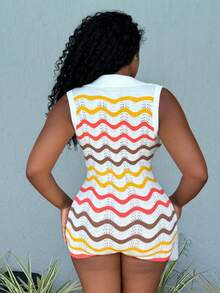 Alexandranx Women's Summer Sleeveless Lace-Up Cutout Romper, Casual Lightweight Jumpsuit Suitable For Music Festivals, Easter, Graduation, Daily Wear, Vacation, Cruise Travel, Beach, Sunbathing - Multicolor - View 2