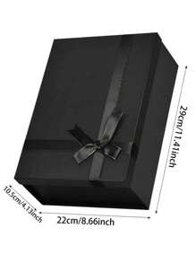 1pc Foldable Bowknot Ribbon Tied Lid Gift Box For Shoes And Clothes, Birthdays, Parties, Valentine's Day, Black Valentine's Day, Valentines Wedding, Birthday,Suplies,Decorations
