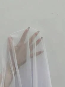 SHEIN Unity 女式圆领长袖罩衫连衣裙，时尚修身宽松休闲海滩度假派对百搭荷叶边领罩衫 - 白色 - 查看 9