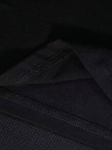 Mountain Dew X SHEIN Plus Size Women Summer Casual Cool Roller Skate Printed Loose Drop Shoulder Short Sleeve Black T-Shirt - Black - View 4