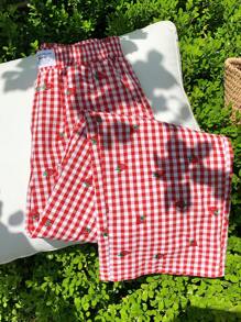 Comfortcana 红色贴布梭织女式字母贴花阔腿裤 - 紅色 - 查看 4