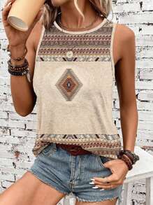 EMERY ROSE Camiseta de punto acanalada de cuello redondo de unicolor casual para mujer, top de verano, ropa de mujer de otoño, casual - Multicolor - Ver 2