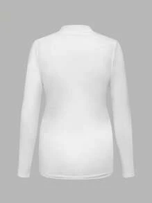 Modmama Autumn And Winter  Pregnant Women Plain Stand Collar Long Sleeve Casual Pleated T-Shirt