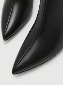 CUCCOO BIZCHIC 女式黑色 PU 尖头细高跟侧拉链时尚靴 - 黑色 - 查看 4