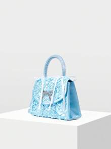MOTF PREMIUM BOLSO CON DETALLE DE LAZO DE STRASS - Azul - Ver 3