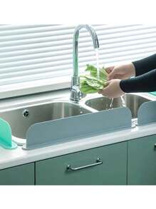 1 pieza Protector salpicaduras clásico de silicona con ventosas, barrera impermeable para fregaderos de cocina y laboratorio, cubas para lavar platos y verduras, disponible en varios colores, fácil de instalar, evita derrames de agua y protege mostradores, perfecto para uso doméstico y profesional, protección de mostrador | Diseño clásico | Flexible