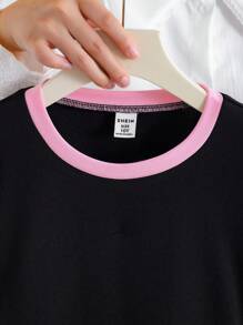 SHEIN 青少年女孩夏季优雅拼色蝴蝶结装饰迷你连衣裙 - 白色 - 查看 3