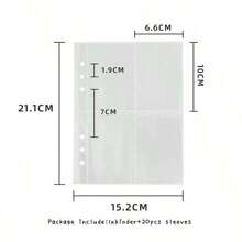 SHEIN A5/A7 PU 活页夹收集簿，带 20 个套子套装，3 英寸 5 英寸环形明信片整理簿 - 白色粉色 返校，返校，学校用品 - 白色 - 查看 4