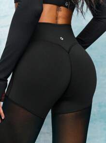 GLOWMODE 24" Powersculpt™ Make A Move Mesh Leggings Yoga Pants High-Impact Running Jogging Training Gym Workout