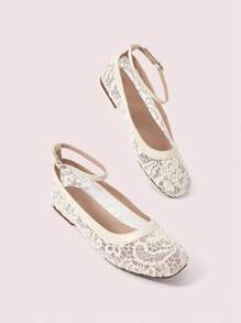 CUCCOO DOLLMOD Giày lười đế bằng vải lưới họa tiết da báo thoải mái mũi vuông trang trí nơ thời trang cho nữ - Màu be - Xem 6