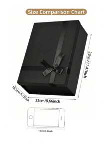 1pc Foldable Bowknot Ribbon Tied Lid Gift Box For Shoes And Clothes, Birthdays, Parties, Valentine's Day, Black Valentine's Day, Valentines Wedding, Birthday,Suplies,Decorations