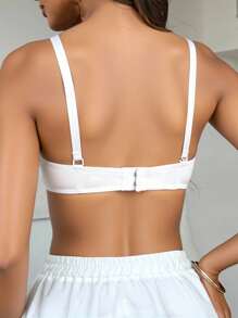 SHEIN 1pc Women Lace Patchwork Underwire Bra - White - View 2