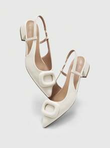 CUCCOO BIZCHIC Women's Fashion Elegant Solid Color Pointed Toe Flats For Christmas Spring Shoes - Beige - View 6