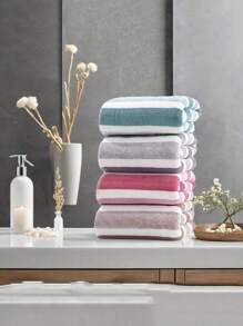 SHEIN 8件套柔软毛巾套装，高吸水（4条方巾2条面巾2条浴巾套装）适用于家庭浴室酒店美容院桑拿家用速干舒适男女套装日常节日礼物夏季，节日家居浴室装饰 - 彩色 - 查看 8