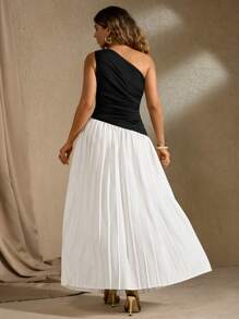 Flirla Váy xếp ly màu thanh lịch cỡ lớn mùa hè - Nhiều màu - Xem 2