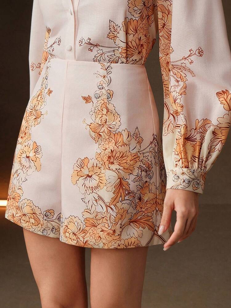 Women Floral Print Shorts For Summer
