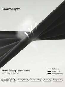 GLOWMODE 24" Powersculpt™ Make A Move Mesh Leggings Yoga Pants High-Impact Running Jogging Training Gym Workout