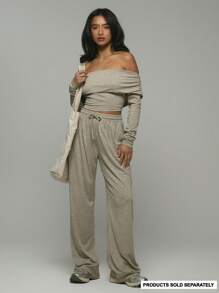 Musera Sport Off The Shoulder Long Sleeve Crop Top, Padel, Tennis, Pickleball Gym Fitness